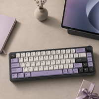 Teclado Mecánico Inalámbrico Tri-Modo Personalizable con Retroiluminación RGB, Perilla Giratoria, Conexión 2.4G, Cableado, Logotipo OEM, Embalaje