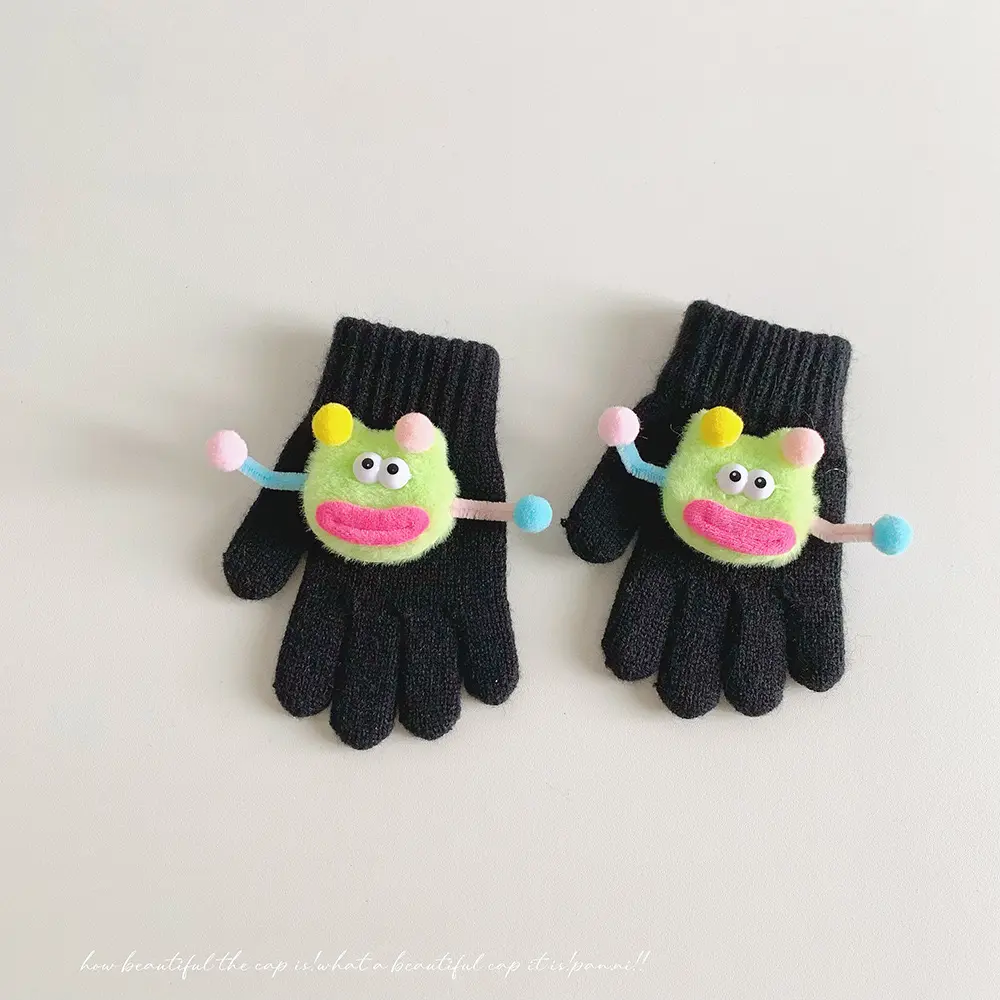 Vente en gros de gants d'hiver pour enfants en coton personnalisés et colorés à la mode à bas prix