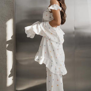 Pigiami da donna stampati <span class=keywords><strong>amore</strong></span> il nuovo Design di abbigliamento per la casa Set in tre pezzi per sostenere il tempo libero personalizzato tutto - Product Image 3