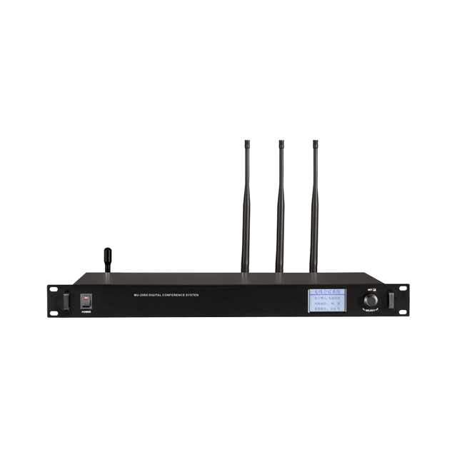 Professional 3-Channel One Tow 48 Conference Discussion System Wireless 1U 2.2" HD Screen XLR Audio Conference Host PA System