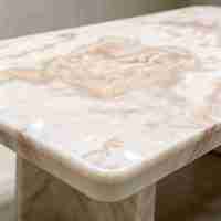 Table à manger en marbre rectangulaire, pierre naturelle polie pour salon, maison