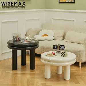 WISEMAX FURNITURE北欧デザインソファサイド収納ティーテーブルホテルリビングルームセンターホワイトメタルラウンドコーヒーテーブル家庭用