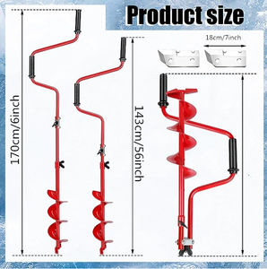 7 Polegadas Lâmina Mão <span class=keywords><strong>Auger</strong></span> Ajustável Manual Pesca <span class=keywords><strong>Ice</strong></span> <span class=keywords><strong>Auger</strong></span> com lâminas planas duplas China Wholesale Factory - Product Image 3