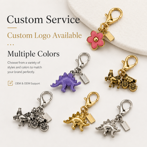 Porte-clés et breloque <span class=keywords><strong>de</strong></span> sac en alliage, motif dinosaure, fleur, poney, <span class=keywords><strong>animal</strong></span> mignon électroplaqué, pendentif camélia, accessoire pour sac à main, sac, clé <span class=keywords><strong>de</strong></span> voiture, cadeau - Product Image 2