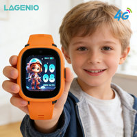 Montre connectée pour enfants LAGENIO K3 4G avec carte SIM, GPS, LBS, WIFI, A-GPS, appel vidéo, bouton SOS, étanche IP68, bracelet en silicone, sécurité