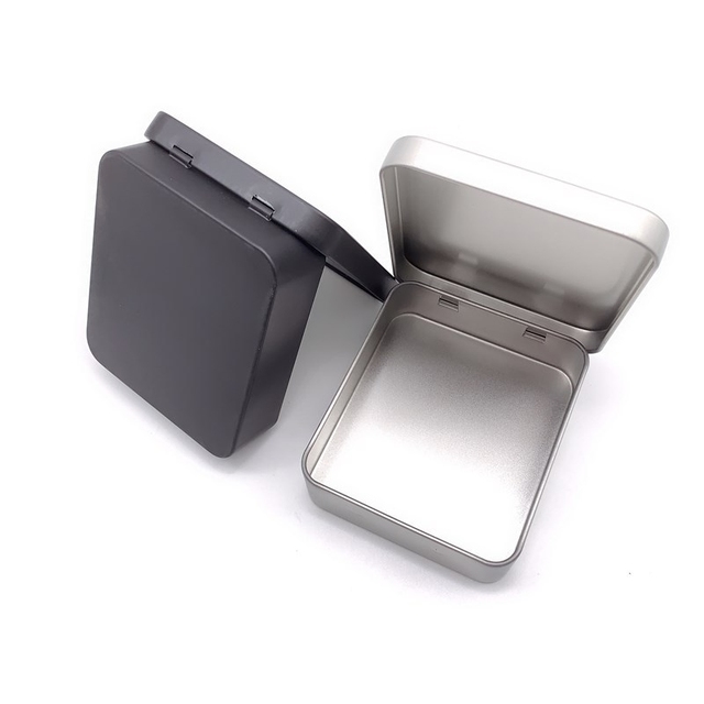 Playing Card Tins Packing Metal Are in Stock, Other Colors Can Be Customized Hinged Rectangular Silver/black Silver & Black