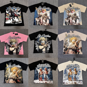 เสื้อยืดผู้ชายสไตล์อเมริกันเทรนดี้ทรงหลวมลำลองฮิปฮอปวินเทจ ผ้าคอตตอนผสมคุณภาพสูง หนักแน่น 100% รุ่นใหม่ มีสินค้าพร้อมส่ง - Product Image 6