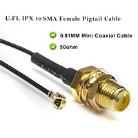 Câble Pigtail SMA Femelle vers MHF4 U.FL 0.81mm, Câble Coaxial RF à Faible Perte, Câbles de Rallonge pour Carte WiFi, Routeur Sans Fil