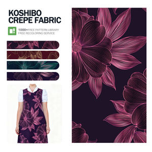 Popular Koshibo Fabric Polyester Different Colors Glitter Polka Dots Digital Printing Koshibo Crepe Fabric for Dress - Product Image 1