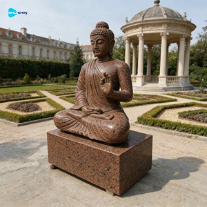 Estatua de Buda de Mármol Tallada a Mano <span class=keywords><strong>para</strong></span> Decoración de Jardín y Parque, Diseño Europeo, Duradera - Product Image 6