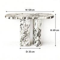 Table console moderne de luxe en marbre veiné noir et blanc, écologique, pour salon et chambre dans les maisons haut de gamme