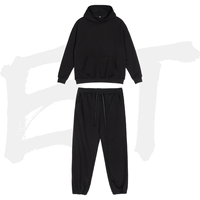 Ensemble sweat-shirt à capuche et pantalon de survêtement pour hommes, logo personnalisé, coupe Boxy, épais, épais et épais, en coton, avec épaules tombantes