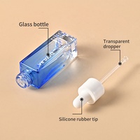 Botol Kaca Pipet Tetes Kotak 5ml 10ml 15ml 1oz untuk Kemasan Minyak Esensial Kosmetik, Warna Kustom Grosir dengan Sablon OEM