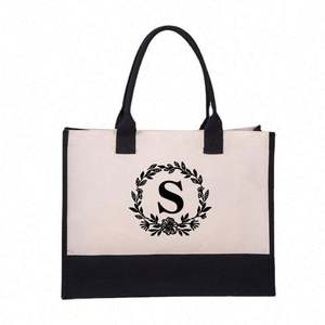 Bolsa de Lona Personalizada con Iniciales, Logotipo Personalizado, Regalos Monogramados, Bolsa de Playa para Mujeres, Madres, Maestras - Product Image 6