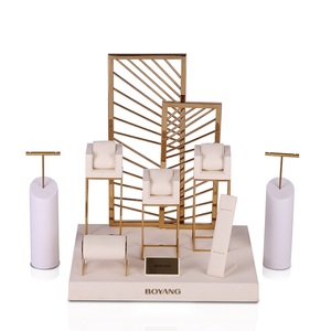 Bandeja de Exhibición de Joyería Jinsky Personalizada, Desmontable, Reciclable, de Microfibra Moderna, para Collares, Anillos y Colgantes - Product Image 3