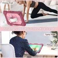 Étui robuste pour tablette PC + couches de silicone pour Samsung Galaxy Tab A9+/ Tab A11 Plus avec béquille multi-angles.