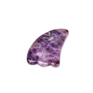Mushang naturale di cristallo Gua Sha raschietto per il viso strumento di massaggio corno a forma di Guasha pietra ametista Gua Sha con scatola - Product Image 5