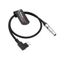 Câble d'alimentation USB-C Type-C à angle droit Alvin's, 2 broches mâle, charge rapide pour DJI Ronin |   Tilta |   Teradek |   SmallHD |   Caméras Z-CAM