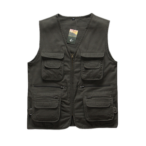 Gilet Cargo 100 % Coton Multi-Poches pour <span class=keywords><strong>Homme</strong></span>, Idéal Escalade, Tir, Photographie, Pêcheur et Journaliste - Product Image 3