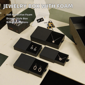 Cajas de Joyería Personalizadas Cancan para Pulseras, Pendientes, Collares y Anillos, Caja de Cartón con Cajón Deslizable y Cierre de Cordón - Product Image 2