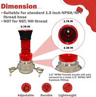 Buse d'extinction d'incendie en aluminium ZYfire ZY-2IN de 2 pouces, raccord camlock pour tuyau d'incendie, accessoire d'équipement de lutte contre l'incendie