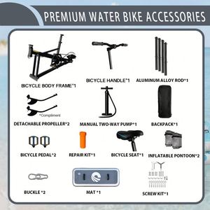 Vélo aquatique SUP à plancher plat 1 place, cadre en aluminium avec plateforme avant pneumatique, profilé pour parc aquatique, portable, de Chine Lumark - Product Image 4
