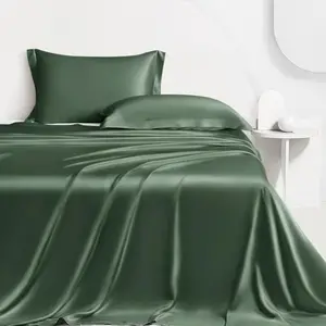 도매 냉각 고급 침실 침구 침대 시트 단색 100% 비스코스 대나무 시트 세트