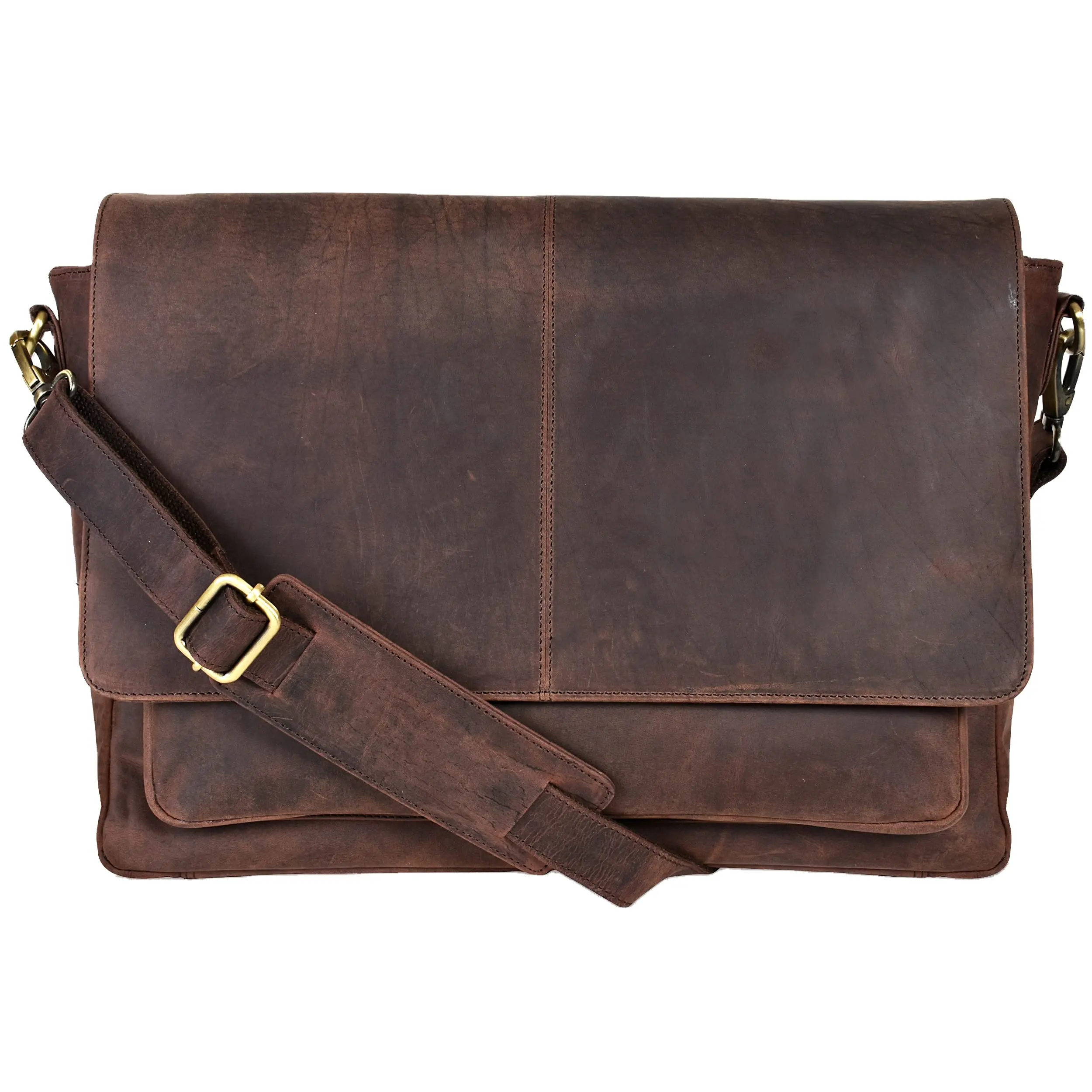 Leather custom wholesale Messenger Bag for Men Laptop Briefcase for university office, adjustable strap satchel Crossbody bag