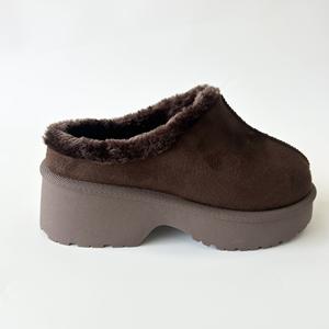 รองเท้าบูทลุยหิมะสำหรับผู้หญิงแพลตฟอร์มนางเงือกสำหรับฤดูหนาว, รองเท้าบูตหุ้มหนังไมโครไฟเบอร์ให้ความอบอุ่นเพิ่มความสูง6.5ซม. - Product Image 5