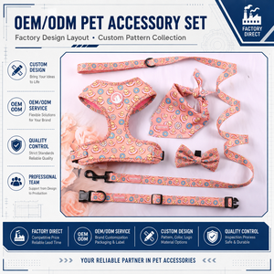 ชุดสายจูงสุนัขแบบปรับได้ OKEYPETS พร้อมปลอกคอสุดหรู ผ้าพันคอสำหรับใส่ถุงเก็บอุจจาระสัตว์เลี้ยง สายรัดอกสุนัขแบบกลับด้านได้ ระบายอากาศได้ดี ทำจากนีโอพรีน - Product Image 3