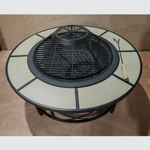 Metalen <span class=keywords><strong>Bbq</strong></span> Vuurplaats Met Keramische Tegelmozaïek Tafelblad 3 In 1 Multifunctionele Houtgestookte Brazier <span class=keywords><strong>Bbq</strong></span> Tafel - Product Image 2
