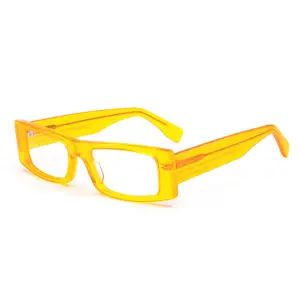 2024 logotipo personalizado gafas de gran tamaño fabricante de gafas acetato óptico cuadrado gafas Anti luz azul hombres marcos de gafas