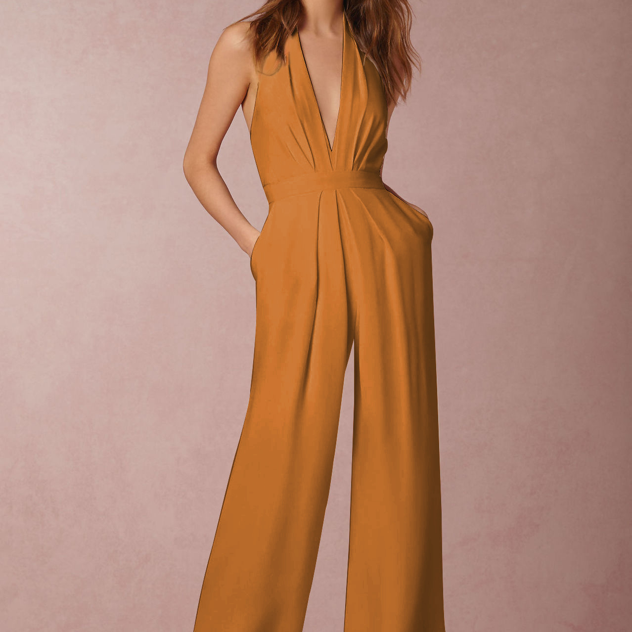 Comfortable High Quality Jumpsuit Breathless Good Material Quick Dry Solid Color Two Piece Jumpsuit