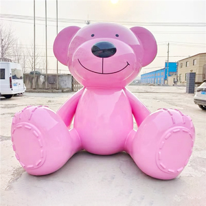 Ornement personnalisé grand ours rose ours assis décoration extérieure sculpture de décoration de <span class=keywords><strong>paysage</strong></span> urbain extérieur à grande échelle - Product Image 4