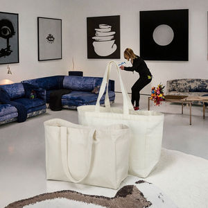 Sac fourre-tout en toile de coton réutilisable pour les courses, avec impression de logo personnalisé, pour la vente au détail et les cadeaux d'entreprise - Product Image 3