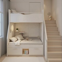 Lit superposé moderne pour enfants, gain de place, bois massif, confortable, multifonctionnel, respectueux de l'environnement
