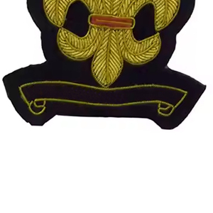 Customized Embroidered Safety <b>Pin</b> <b>Sew</b>-On High Quality Bullion Wire Badges Top Quality Custom Size Soft Fabric Bullion Wire - Product Image 3