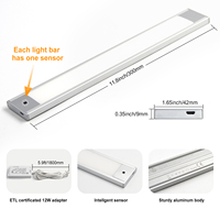 Installation magnétique LED USB Rechargeable batterie lumières sans fil IR capteur de porte intelligent sous l'armoire veilleuse verre givré 80