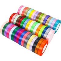 Vente en gros 1.5cm de large ruban de satin polyester pour la décoration de boîte d'emballage de bonbons de mariage et l'emballage de cadeau 22m ruban imprimé