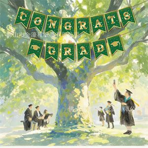 Green Gold Graduation <b>Decoration</b> Set Class of 2026 Banner <b>Cake</b> Topper Cupcake Toppers Party <b>Supplies</b> - Product Image 3