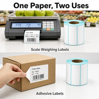 Rouleaux de papier adhésif thermique pour étiquettes de pesage électronique, autocollants de prix à code-barres en stock, livraison rapide, directement de l'usine OEM