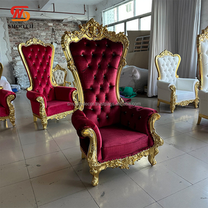 โซฟาผ้ากำมะหยี่สีแดงราชวงศ์เดียวพนักพิงสูงสำหรับตกแต่งงานแต่งงาน - Product Image 6