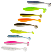 Señuelos Suaves de Plástico Flotantes con Cola en T para Vías Navegables, Cebos Blandos Tipo Pez para Agua Dulce, Señuelo de Pesca para Lubina, 9 Colores