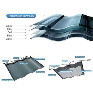 Sistema de <span class=keywords><strong>Tejas</strong></span> <span class=keywords><strong>Solares</strong></span> Curvas a <span class=keywords><strong>Precio</strong></span> de Fábrica, Teja Fotovoltaica de Silicio Monocristalino de 60W con 23-25% de Eficiencia para Villas y Resorts - Product Image 5