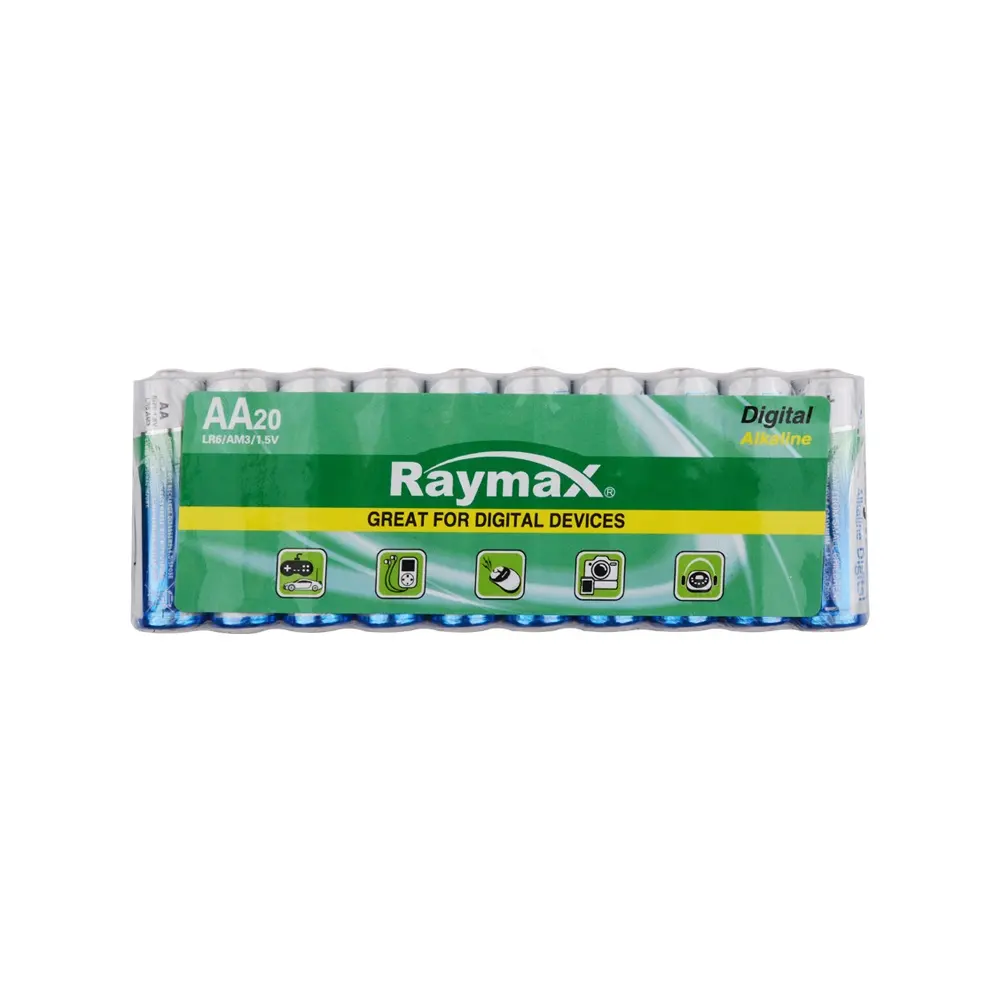 Raymax Mustang LR6 20 pack AA baterai utama 1.5V Pile bateria alkalinitas Bettery