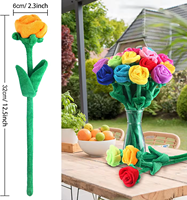 Peluche Rose Fleur Peluche Rose Fleur Pliable Tiges Peluche Bouquet Jouet Graduation Fête des Mères Saint Valentin Cadeaux Pour Enfants