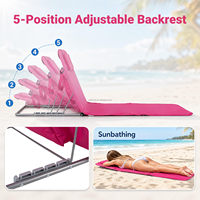 Coussins de chaise de plage portables et légers, dossier réglable pliable, poche de rangement, pour pique-nique, camping, pêche, jardin, voyage, piscine