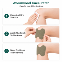 Patch chauffant de luxe aux herbes pour le genou, à l'armoise et à la moxibustion, OEM, faible MOQ, export, respirant, naturel, certifié CE, durée de conservation de 2 ans