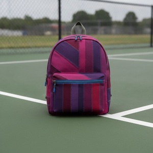 กระเป๋าเป้สะพายหลัง Pickleball Fine-Strip สำหรับใส่ไม้พายได้ 2 อัน ทำจากผ้าแคนวาสรีไซเคิล รับทำโลโก้ตามสั่ง ขายส่ง กระเป๋าเป้สะพายหลังสำหรับไม้เทนนิสและไม้พาเดล - Product Image 3