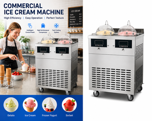 Macchina per Gelato Commerciale Verticale <span class=keywords><strong>a</strong></span> Doppio Cilindro, Facile da Usare in Ristoranti e Gelaterie - Product Image 1